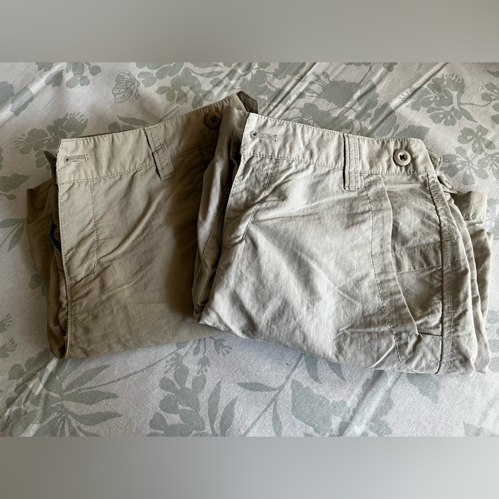 2 Pairs of Eddie Bauer Lightweight shorts Khaki Size 4